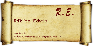 Rátz Edvin névjegykártya